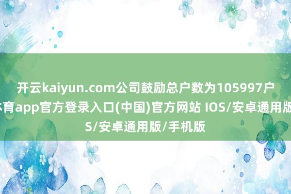 开云kaiyun.com公司鼓励总户数为105997户-kai云体育app官方登录入口(中国)官方网站 IOS/安卓通用版/手机版
